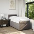 Cama box spring con colchón tela gris taupe 100x200