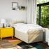 Cama box spring con colchón tela color crema 90x200