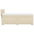 Cama box spring con colchón tela color crema 90x200