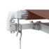 Toldo retráctil manual con luces LED marrón 600x300