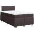 Cama box spring con colchón tela marrón oscuro 120x200