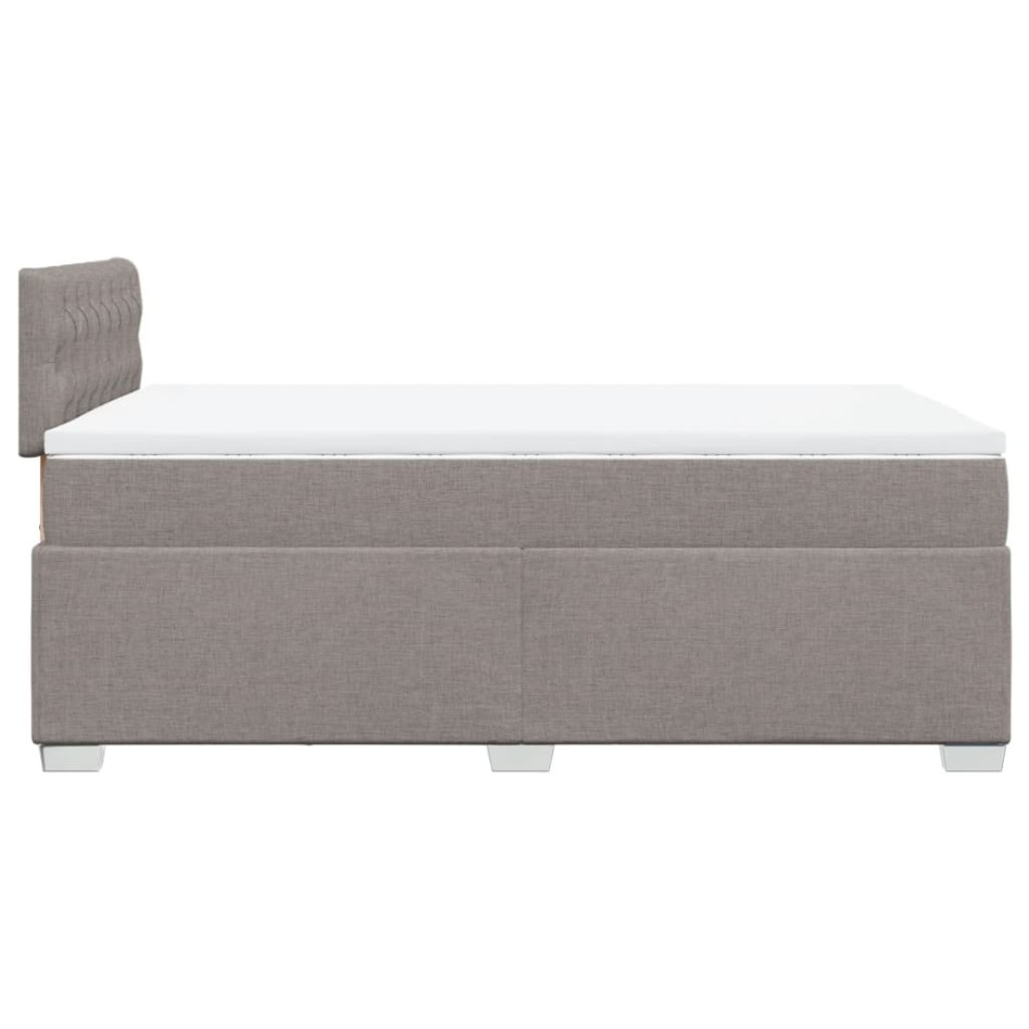 Cama box spring con colchón tela gris taupe 120x200