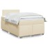 Cama box spring con colchón tela color crema 120x200