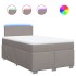 Cama box spring con colchón tela gris taupe 120x200