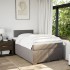 Cama box spring con colchón tela gris taupe 120x200