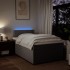 Cama box spring con colchón tela gris taupe 120x200