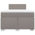 Cama box spring con colchón tela gris taupe 120x200
