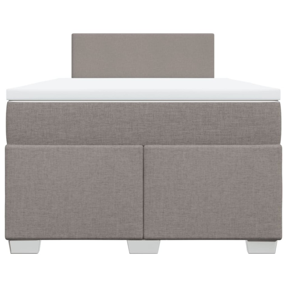 Cama box spring con colchón tela gris taupe 120x200