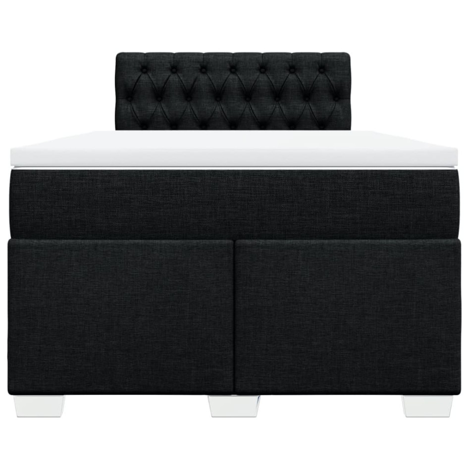 Cama box spring con colchón tela negro 120x200