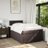 Cama box spring con colchón tela marrón oscuro 120x200