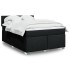 Cama box spring con colchón tela negro 140x190