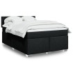 Cama box spring con colchón tela negro 140x190 cm