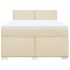Cama box spring con colchón tela color crema 160x200