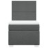 Cama box spring con colchón tela gris oscuro 80x200