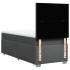 Cama box spring con colchón tela gris oscuro 80x200