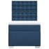 Cama box spring con colchón tela azul 80x200