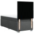 Cama box spring con colchón tela gris oscuro 80x200