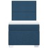 Cama box spring con colchón tela azul 80x200