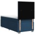 Cama box spring con colchón tela azul 80x200