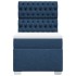 Cama box spring con colchón tela azul 80x200