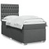 Cama box spring con colchón tela gris oscuro 80x200