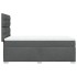 Cama box spring con colchón tela gris oscuro 80x200
