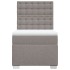 Cama box spring con colchón tela gris taupe 90x190