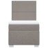 Cama box spring con colchón tela gris taupe 100x200