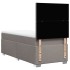 Cama box spring con colchón tela gris taupe 100x200
