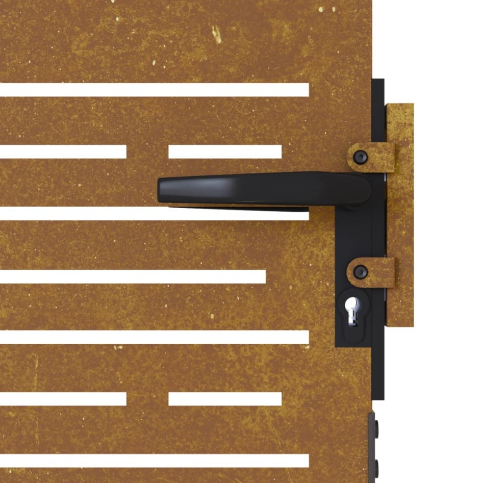 Puerta de jardín acero corten diseño cuadrado 85x125