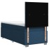 Cama box spring con colchón tela azul 90x190
