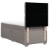 Cama box spring con colchón tela gris taupe 90x190