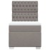Cama box spring con colchón tela gris taupe 100x200