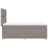 Cama box spring con colchón tela gris taupe 100x200