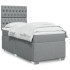 Cama box spring con colchón tela gris claro 100x200
