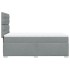 Cama box spring con colchón tela gris claro 100x200