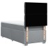 Cama box spring con colchón tela gris claro 100x200