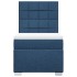 Cama box spring con colchón tela azul 90x190