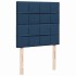 Cama box spring con colchón tela azul 90x190
