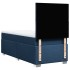Cama box spring con colchón tela azul 90x190