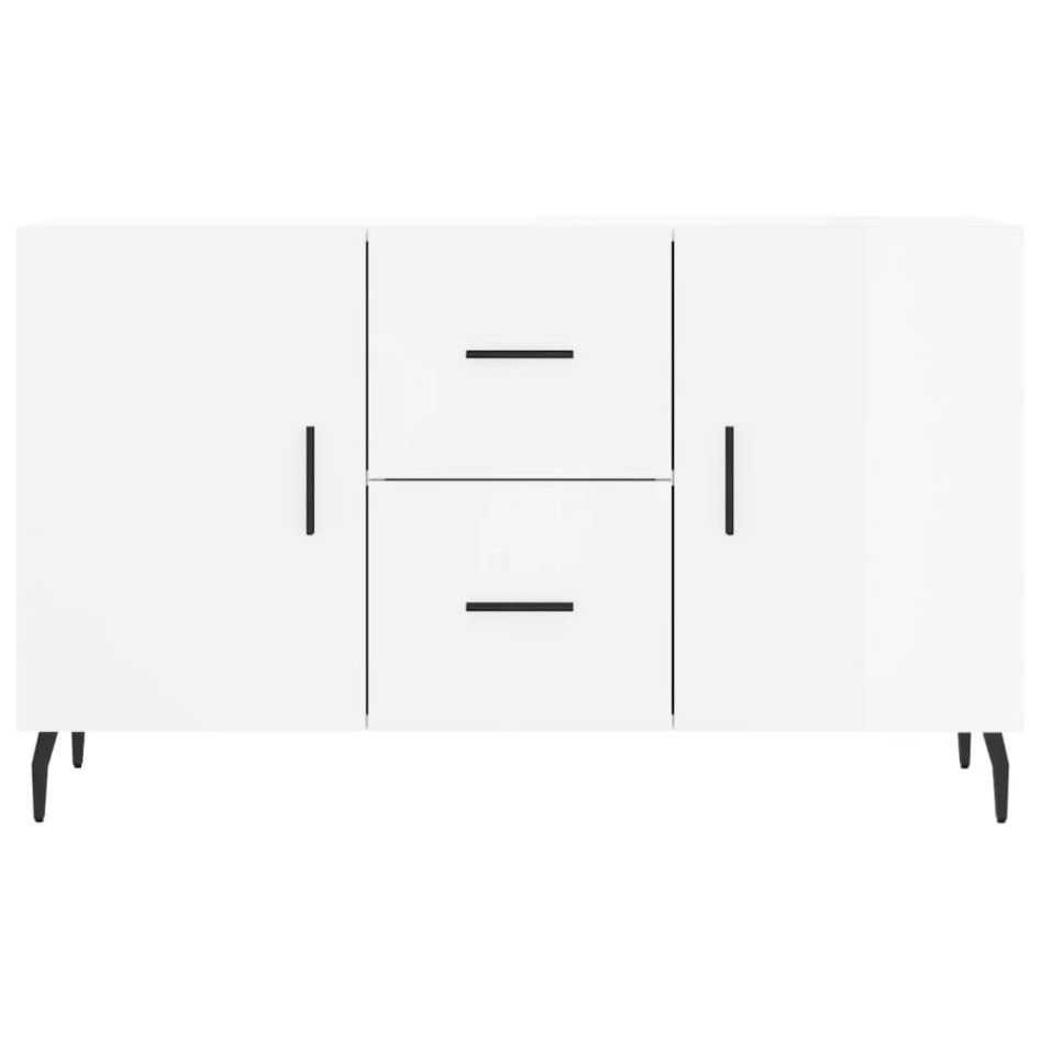 Aparador de madera de ingeniería blanco brillante 100x36x60