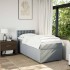 Cama box spring con colchón tela gris claro 80x200