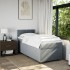 Cama box spring con colchón tela gris claro 90x190