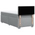 Cama box spring con colchón tela gris claro 90x190
