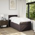 Cama box spring con colchón tela marrón oscuro 90x190