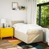 Cama box spring con colchón tela color crema 90x200