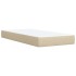 Cama box spring con colchón tela color crema 90x200
