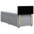 Cama box spring con colchón tela gris claro 100x200