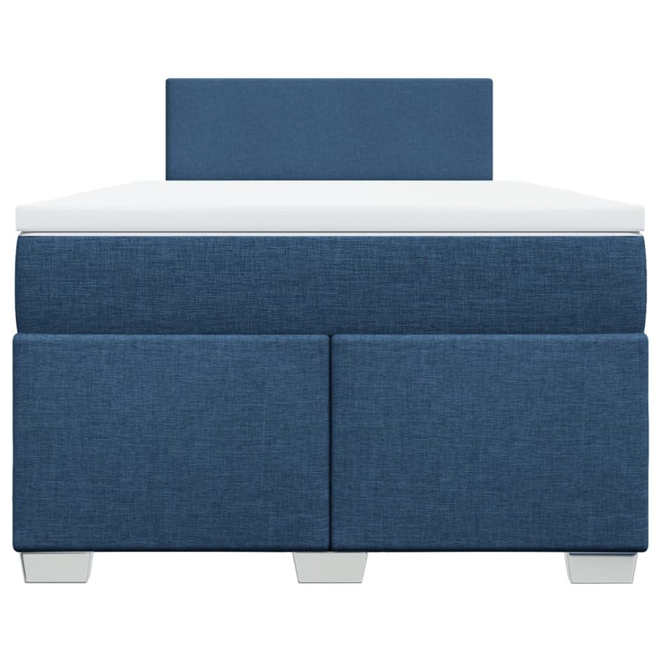 Cama box spring con colchón tela azul 120x190