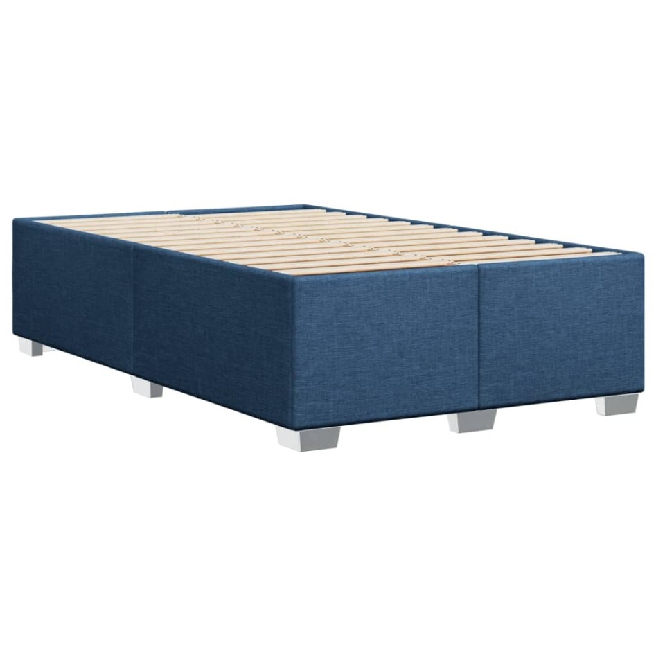 Cama box spring con colchón tela azul 120x190